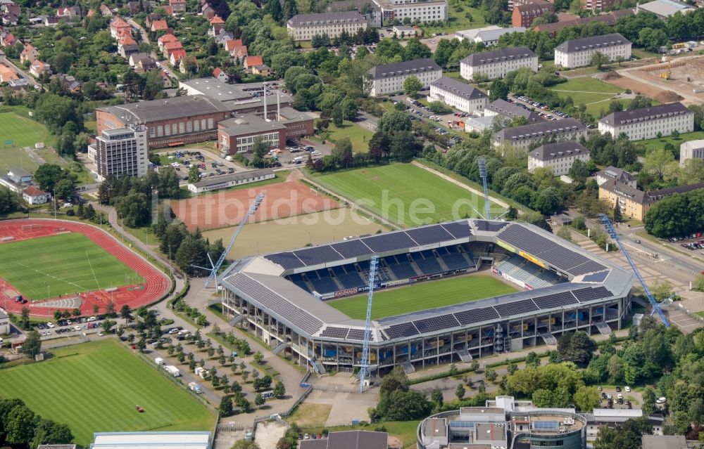 Luftbild Rostock - Sportstätten-Gelände der Arena des Stadion in Rostock im Bundesland Mecklenburg-Vorpommern