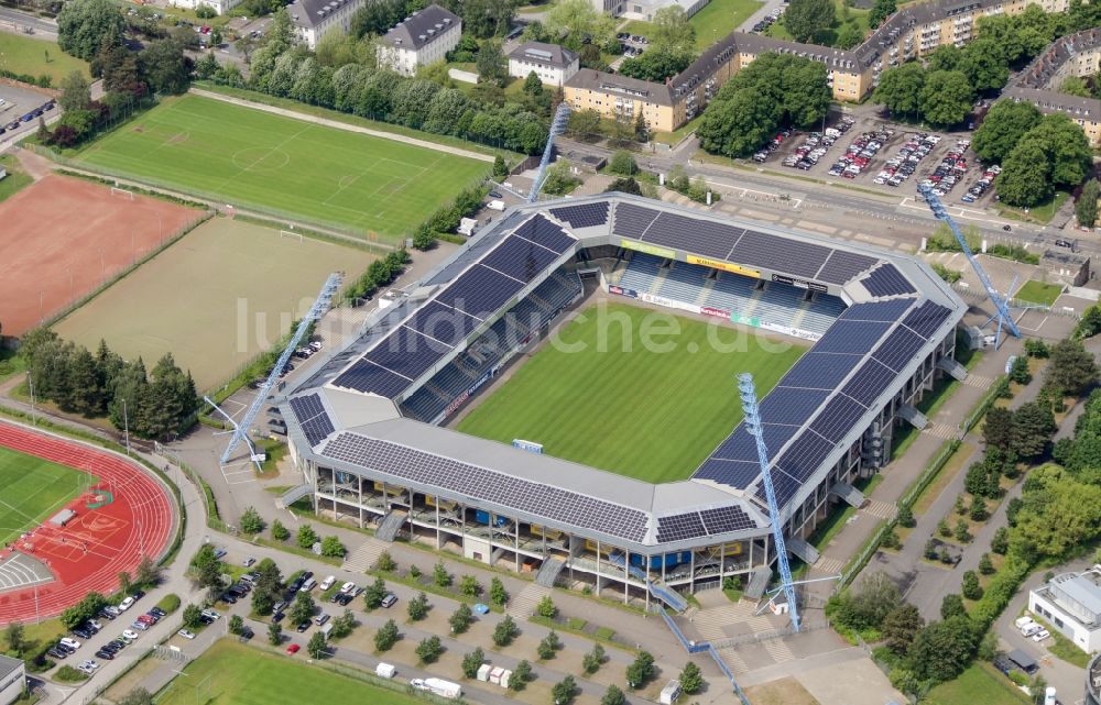 Rostock von oben - Sportstätten-Gelände der Arena des Stadion in Rostock im Bundesland Mecklenburg-Vorpommern