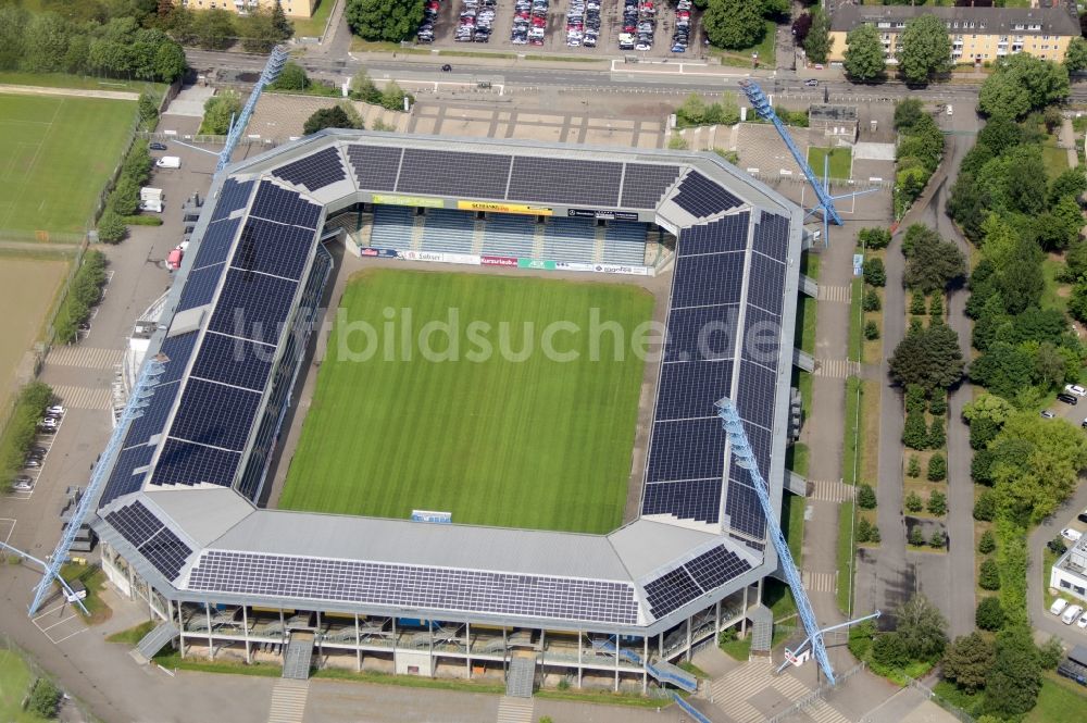 Rostock aus der Vogelperspektive: Sportstätten-Gelände der Arena des Stadion in Rostock im Bundesland Mecklenburg-Vorpommern