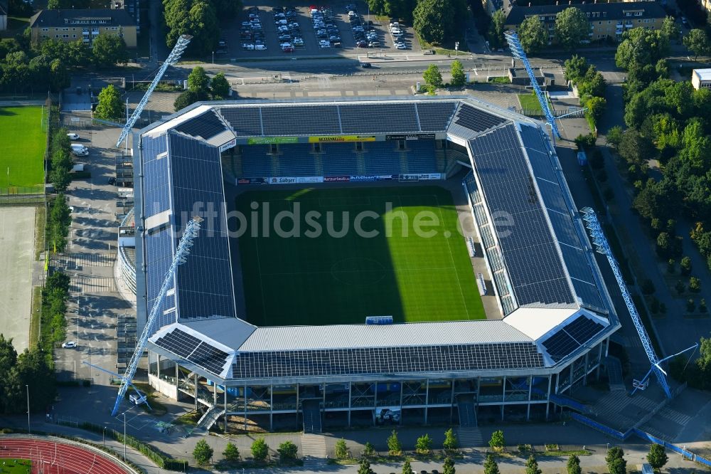 Luftaufnahme Rostock - Sportstätten-Gelände der Arena des Stadion in Rostock im Bundesland Mecklenburg-Vorpommern