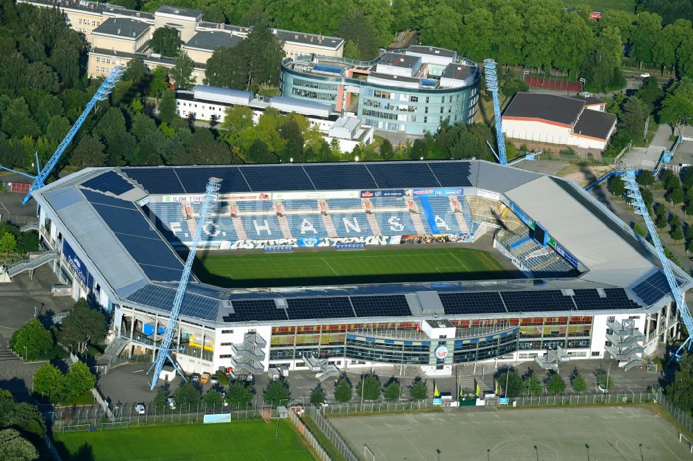 Luftbild Rostock - Sportstätten-Gelände der Arena des Stadion in Rostock im Bundesland Mecklenburg-Vorpommern