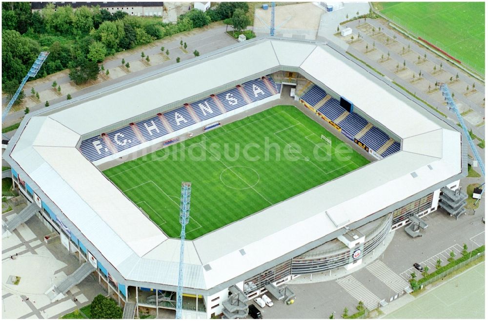 Luftbild Rostock - Sportstätten-Gelände der Arena des Stadion in Rostock im Bundesland Mecklenburg-Vorpommern