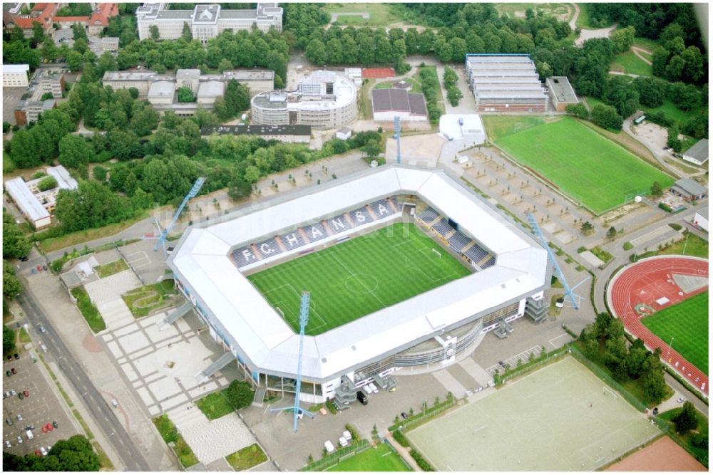 Luftbild Rostock - Sportstätten-Gelände der Arena des Stadion in Rostock im Bundesland Mecklenburg-Vorpommern