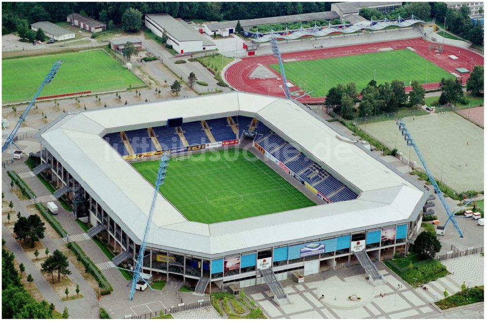 Rostock aus der Vogelperspektive: Sportstätten-Gelände der Arena des Stadion in Rostock im Bundesland Mecklenburg-Vorpommern