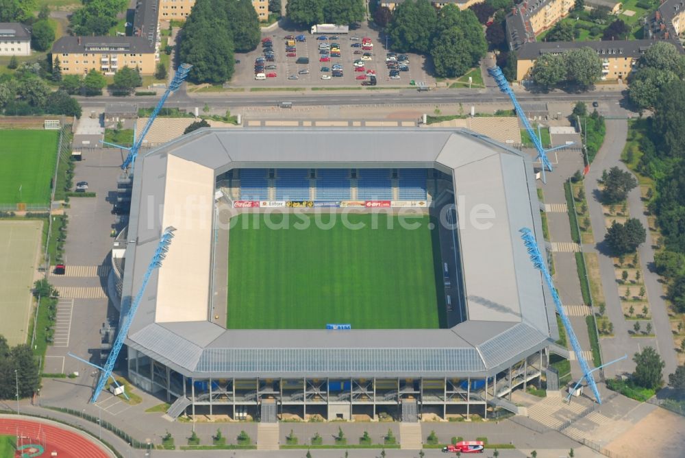 Rostock aus der Vogelperspektive: Sportstätten-Gelände der Arena des Stadion in Rostock im Bundesland Mecklenburg-Vorpommern