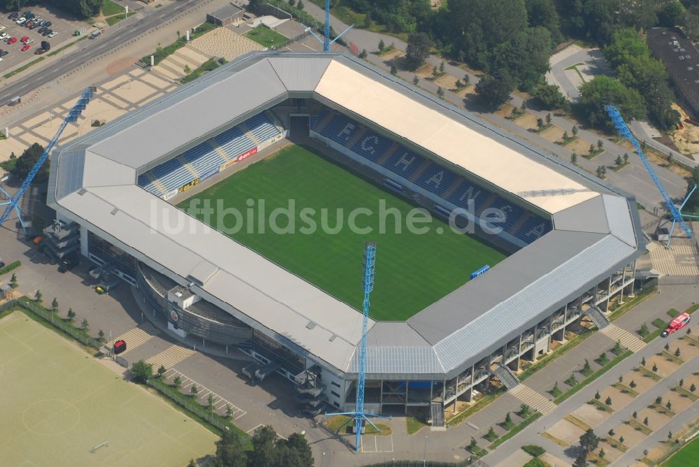 Luftaufnahme Rostock - Sportstätten-Gelände der Arena des Stadion in Rostock im Bundesland Mecklenburg-Vorpommern