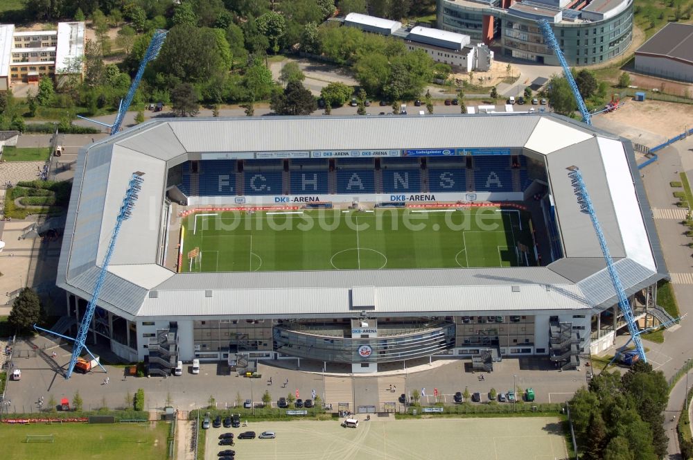 Luftbild Rostock - Sportstätten-Gelände der Arena des Stadion in Rostock im Bundesland Mecklenburg-Vorpommern
