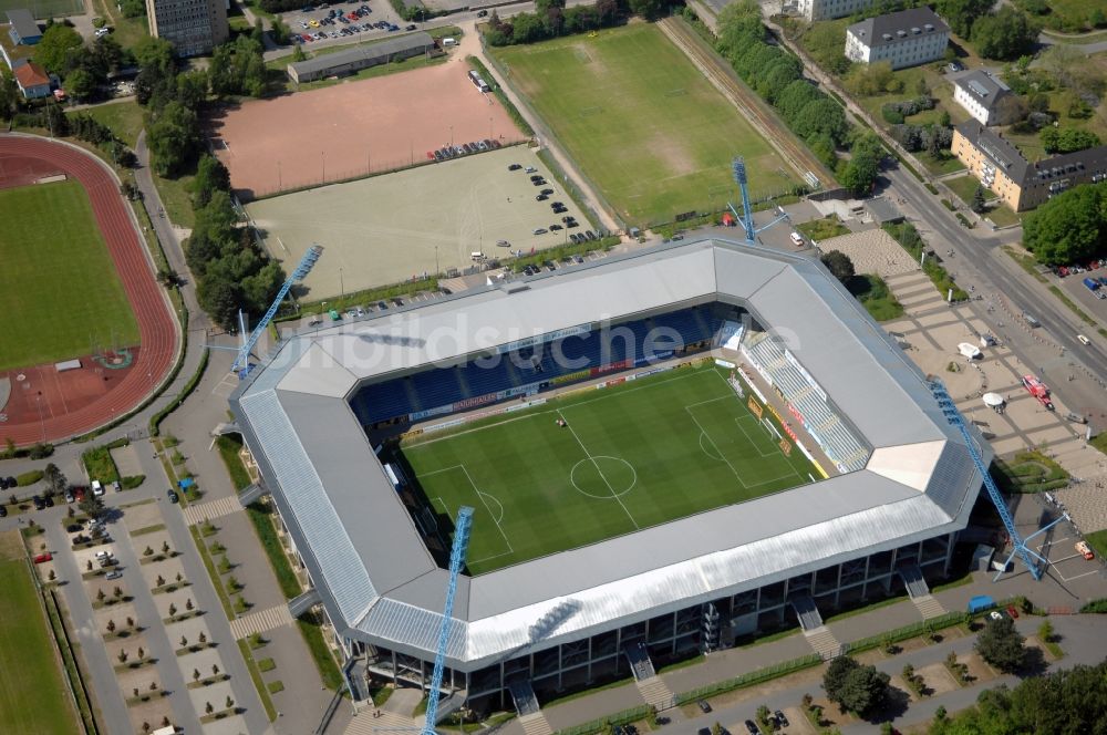 Luftaufnahme Rostock - Sportstätten-Gelände der Arena des Stadion in Rostock im Bundesland Mecklenburg-Vorpommern