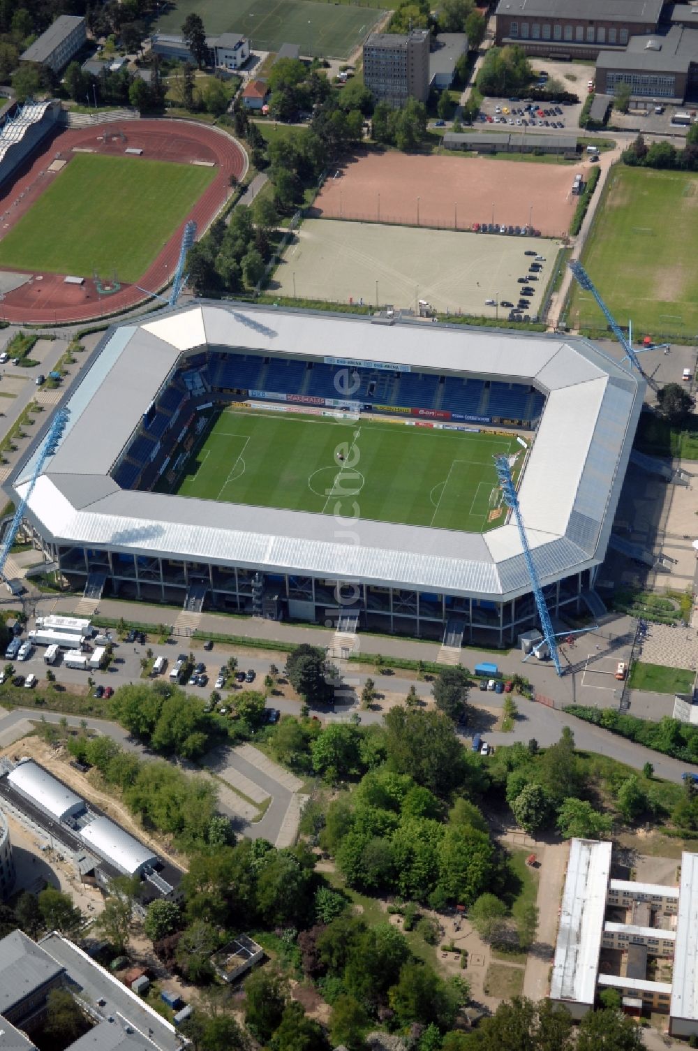 Luftbild Rostock - Sportstätten-Gelände der Arena des Stadion in Rostock im Bundesland Mecklenburg-Vorpommern