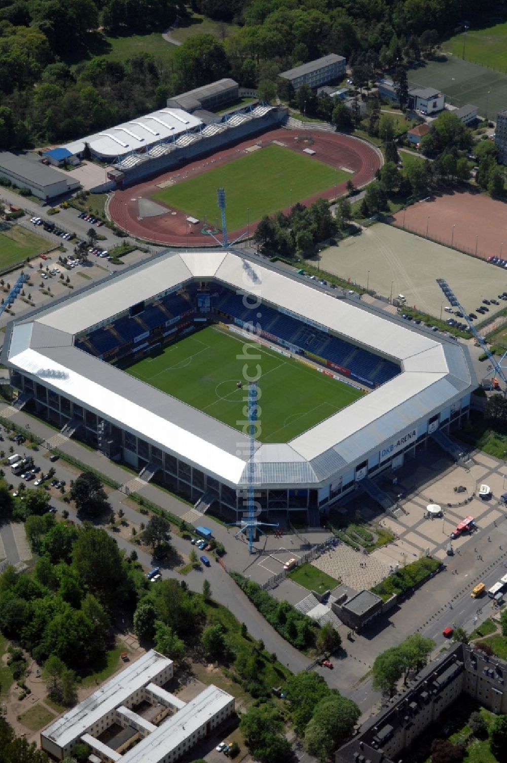 Luftbild Rostock - Sportstätten-Gelände der Arena des Stadion in Rostock im Bundesland Mecklenburg-Vorpommern