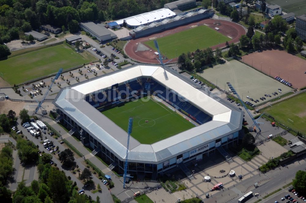 Luftaufnahme Rostock - Sportstätten-Gelände der Arena des Stadion in Rostock im Bundesland Mecklenburg-Vorpommern