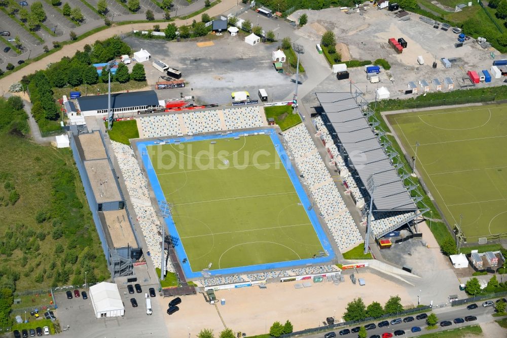 Mönchengladbach aus der Vogelperspektive: Sportstätten-Gelände der Arena des Stadion SparkassenPark Mönchengladbach im Bundesland Nordrhein-Westfalen, Deutschland