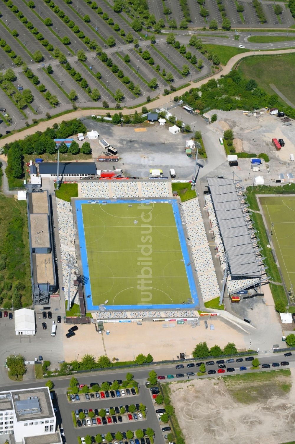 Luftaufnahme Mönchengladbach - Sportstätten-Gelände der Arena des Stadion SparkassenPark Mönchengladbach im Bundesland Nordrhein-Westfalen, Deutschland