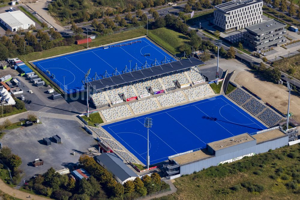 Mönchengladbach von oben - Sportstätten-Gelände der Arena des Stadion SparkassenPark Mönchengladbach im Bundesland Nordrhein-Westfalen, Deutschland