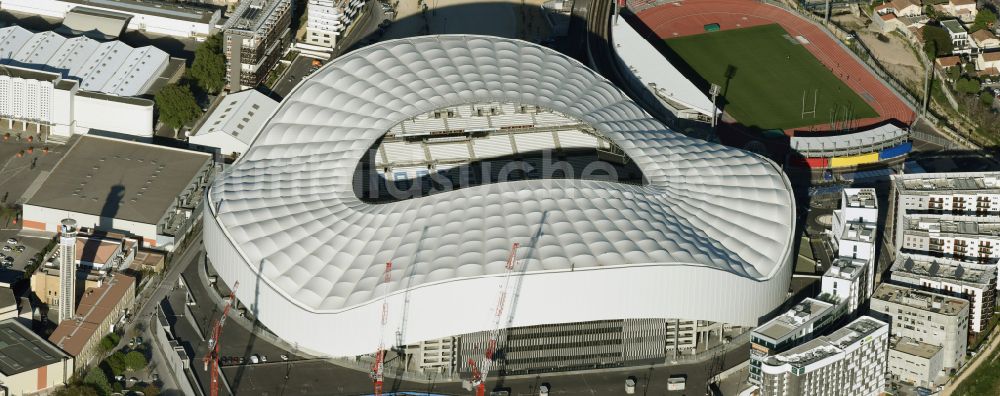 Luftbild Marseille - Sportstätten-Gelände der Arena des Stadion Stade Orange Velodrome in Marseille in Provence-Alpes-Cote d'Azur, Frankreich