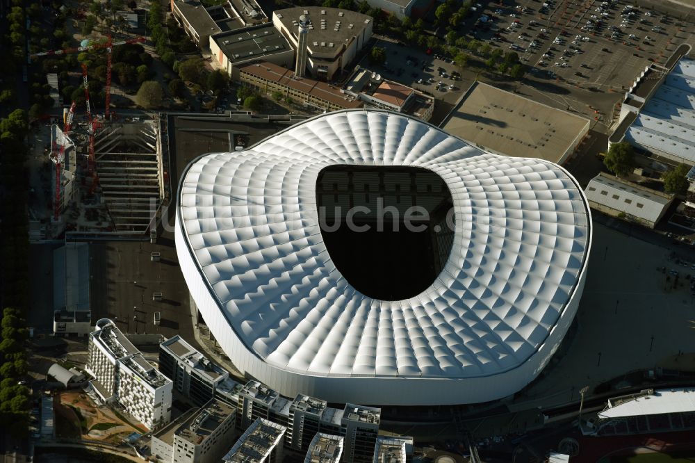 Marseille aus der Vogelperspektive: Sportstätten-Gelände der Arena des Stadion Stade Orange Velodrome in Marseille in Provence-Alpes-Cote d'Azur, Frankreich