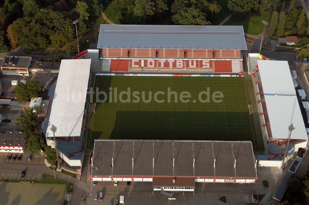 Luftbild Cottbus - Sportstätten-Gelände der Arena des Stadion Stadion der Freundschaft in Cottbus im Bundesland Brandenburg, Deutschland