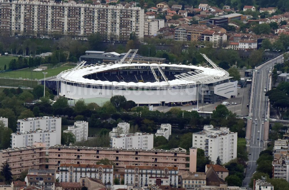 Toulouse aus der Vogelperspektive: Sportstätten-Gelände der Arena des Stadion Stadium TFC Municipal in Toulouse in Occitanie, Frankreich