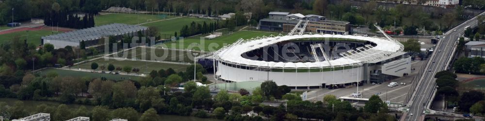 Toulouse von oben - Sportstätten-Gelände der Arena des Stadion Stadium TFC Municipal in Toulouse in Occitanie, Frankreich