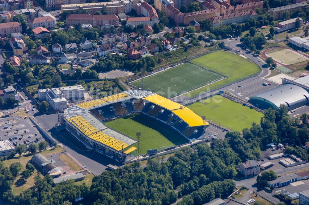 Teplice aus der Vogelperspektive: Sportstätten-Gelände der Arena des Stadion Teplice in Teplice in Ustecky kraj - Aussiger Region, Tschechien