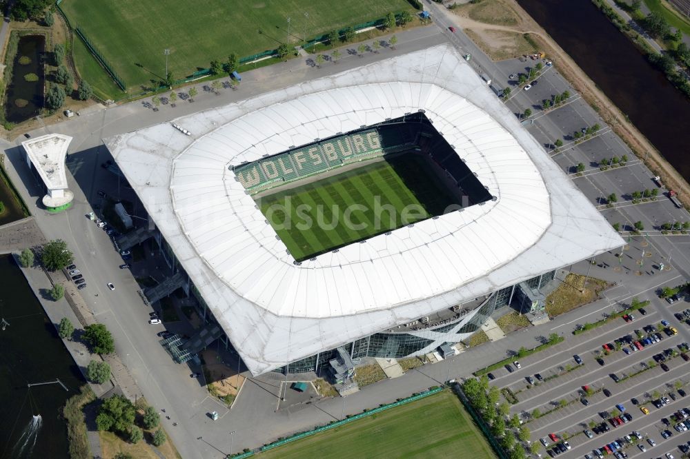 Luftbild Wolfsburg - Sportstätten-Gelände der Arena des Stadion in Wolfsburg im Bundesland Niedersachsen