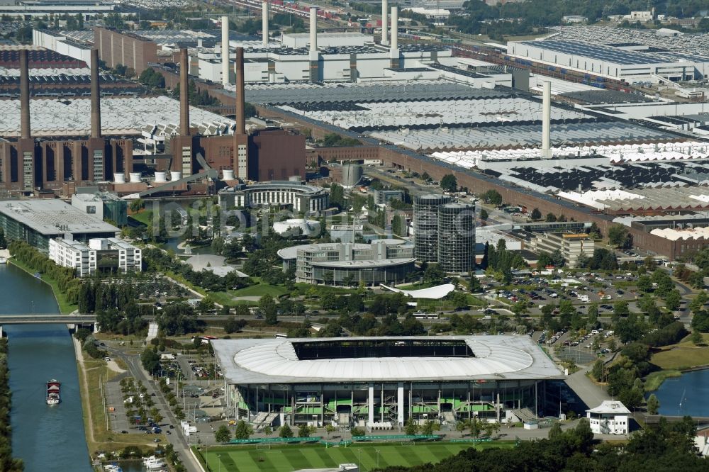 Luftbild Wolfsburg - Sportstätten-Gelände der Arena des Stadion in Wolfsburg im Bundesland Niedersachsen