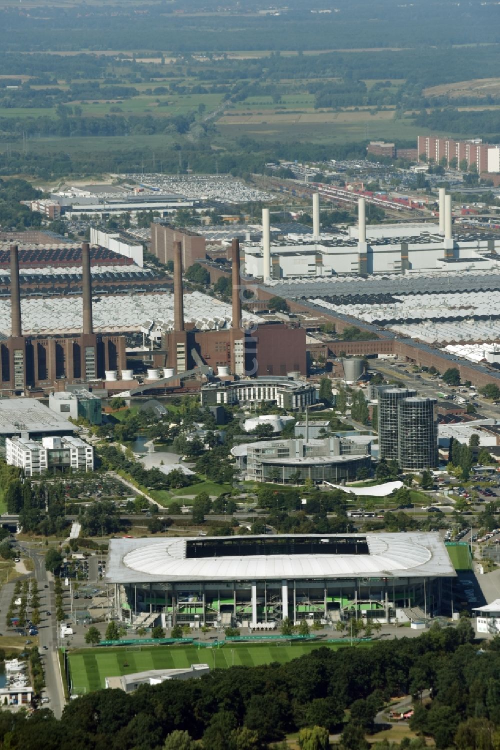 Luftbild Wolfsburg - Sportstätten-Gelände der Arena des Stadion in Wolfsburg im Bundesland Niedersachsen