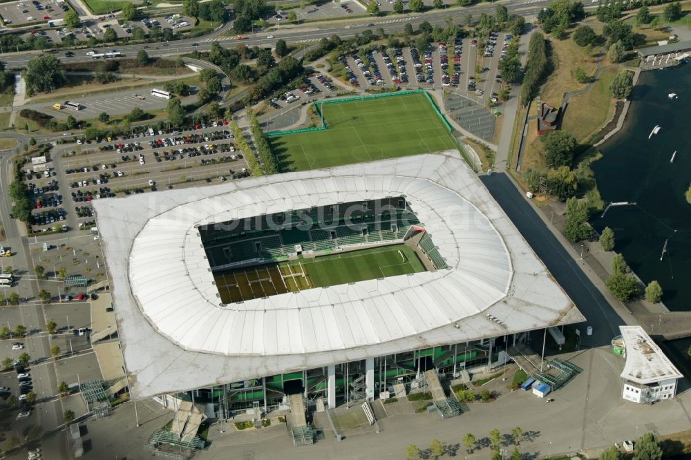 Luftbild Wolfsburg - Sportstätten-Gelände der Arena des Stadion in Wolfsburg im Bundesland Niedersachsen