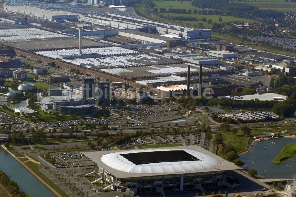 Luftbild Wolfsburg - Sportstätten-Gelände der Arena des Stadion in Wolfsburg im Bundesland Niedersachsen