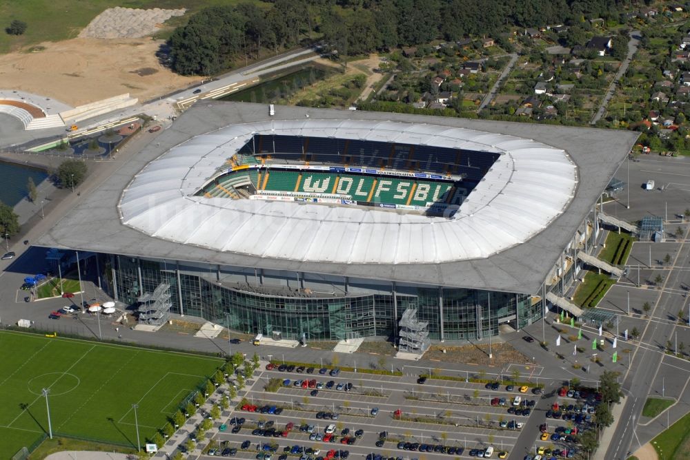 Luftbild Wolfsburg - Sportstätten-Gelände der Arena des Stadion in Wolfsburg im Bundesland Niedersachsen