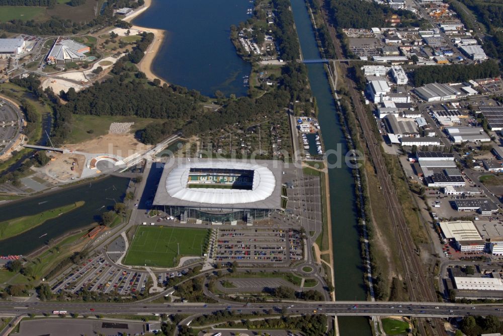 Luftbild Wolfsburg - Sportstätten-Gelände der Arena des Stadion in Wolfsburg im Bundesland Niedersachsen