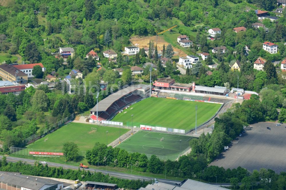 Würzburg von oben - Sportstätten-Gelände der Arena des Stadion des FC Würzburger Kickers in Würzburg im Bundesland Bayern