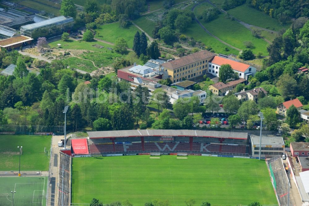 Luftaufnahme Würzburg - Sportstätten-Gelände der Arena des Stadion des FC Würzburger Kickers in Würzburg im Bundesland Bayern