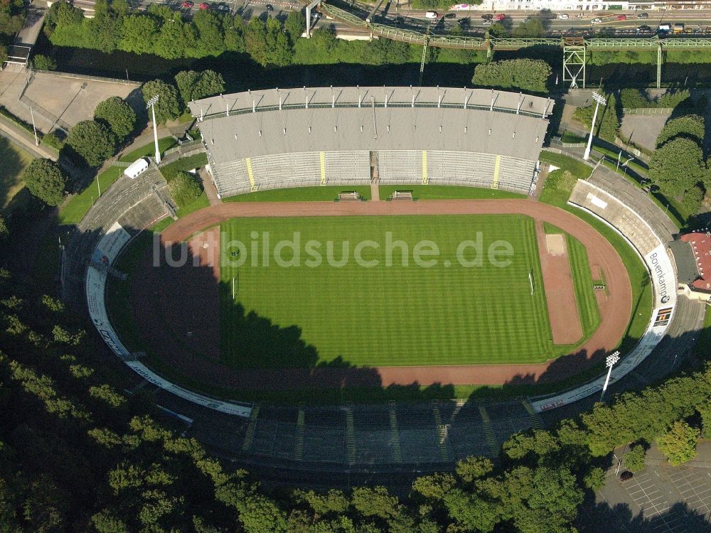 Wuppertal von oben - Sportstätten-Gelände der Arena des Stadion Am Zoo in Wuppertal im Bundesland Nordrhein-Westfalen, Deutschland