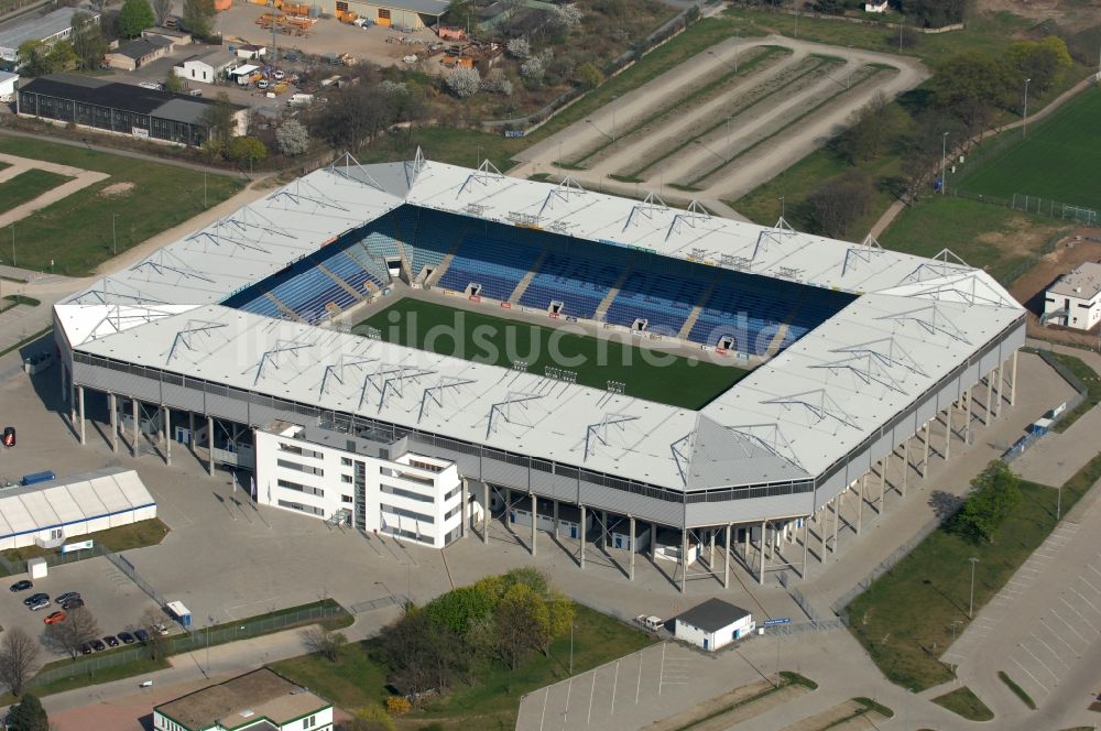 Luftaufnahme Magdeburg - Sportstätten-Gelände der MDCC-Arena in Magdeburg im Bundesland Sachsen-Anhalt