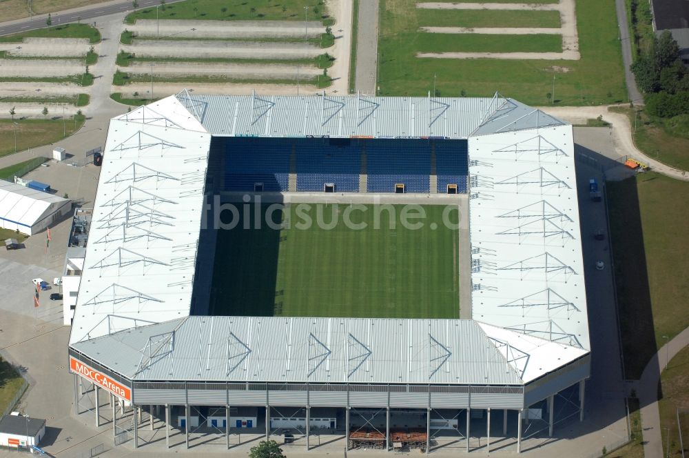 Luftaufnahme Magdeburg - Sportstätten-Gelände der MDCC-Arena in Magdeburg im Bundesland Sachsen-Anhalt