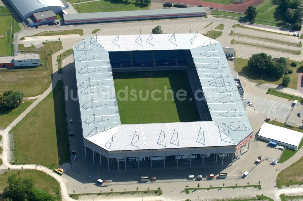 Magdeburg von oben - Sportstätten-Gelände der MDCC-Arena in Magdeburg im Bundesland Sachsen-Anhalt