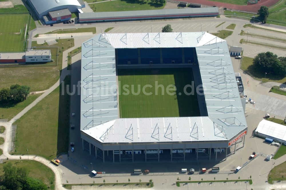 Magdeburg aus der Vogelperspektive: Sportstätten-Gelände der MDCC-Arena in Magdeburg im Bundesland Sachsen-Anhalt