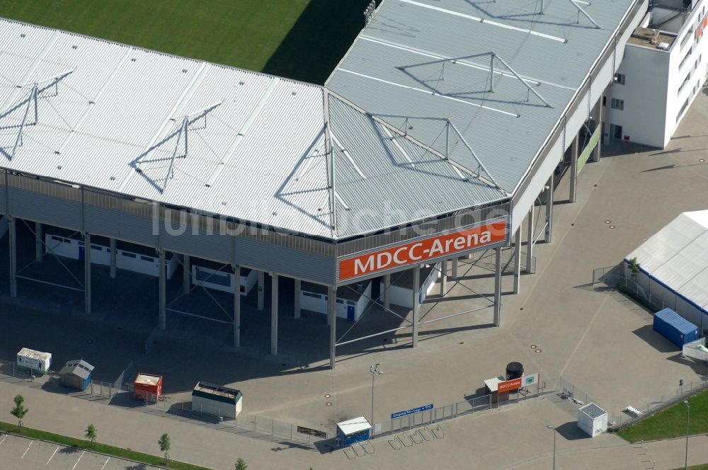 Luftbild Magdeburg - Sportstätten-Gelände der MDCC-Arena in Magdeburg im Bundesland Sachsen-Anhalt