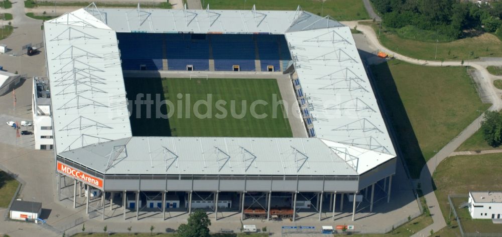 Luftaufnahme Magdeburg - Sportstätten-Gelände der MDCC-Arena in Magdeburg im Bundesland Sachsen-Anhalt