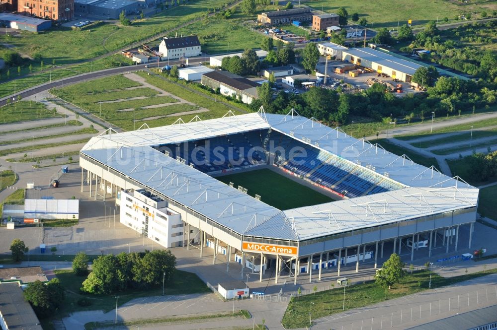 Luftbild Magdeburg - Sportstätten-Gelände der MDCC-Arena in Magdeburg im Bundesland Sachsen-Anhalt