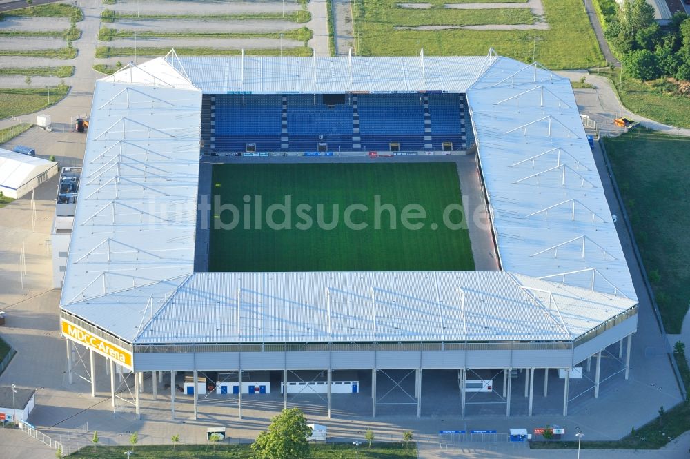 Magdeburg aus der Vogelperspektive: Sportstätten-Gelände der MDCC-Arena in Magdeburg im Bundesland Sachsen-Anhalt