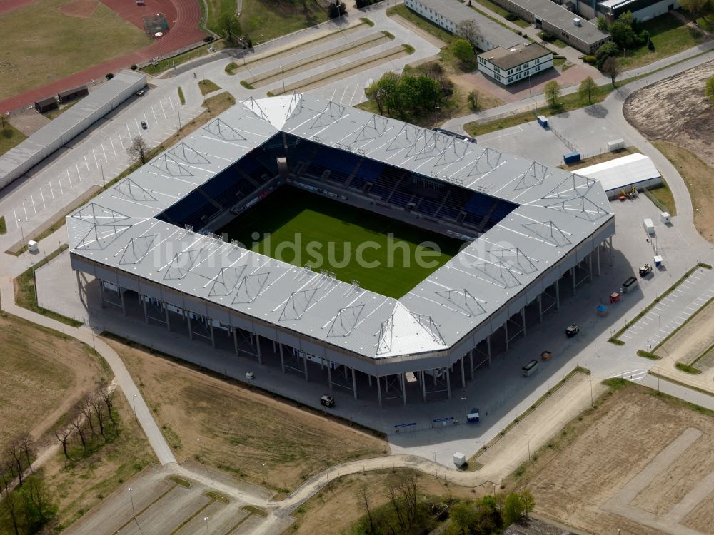 Magdeburg aus der Vogelperspektive: Sportstätten-Gelände der MDCC-Arena in Magdeburg im Bundesland Sachsen-Anhalt