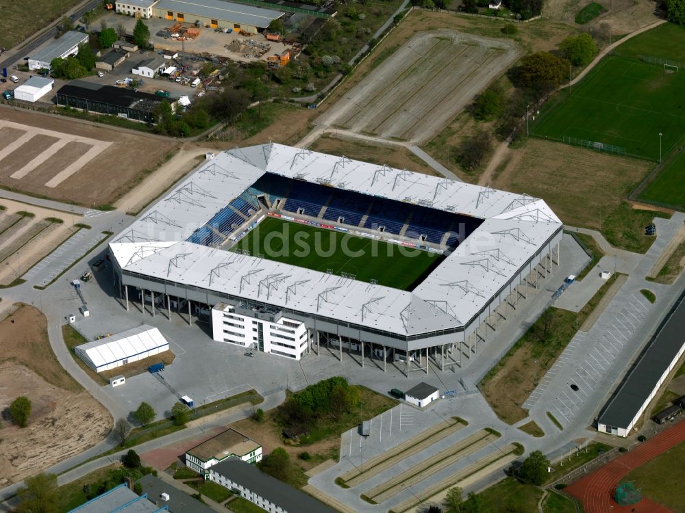 Magdeburg aus der Vogelperspektive: Sportstätten-Gelände der MDCC-Arena in Magdeburg im Bundesland Sachsen-Anhalt