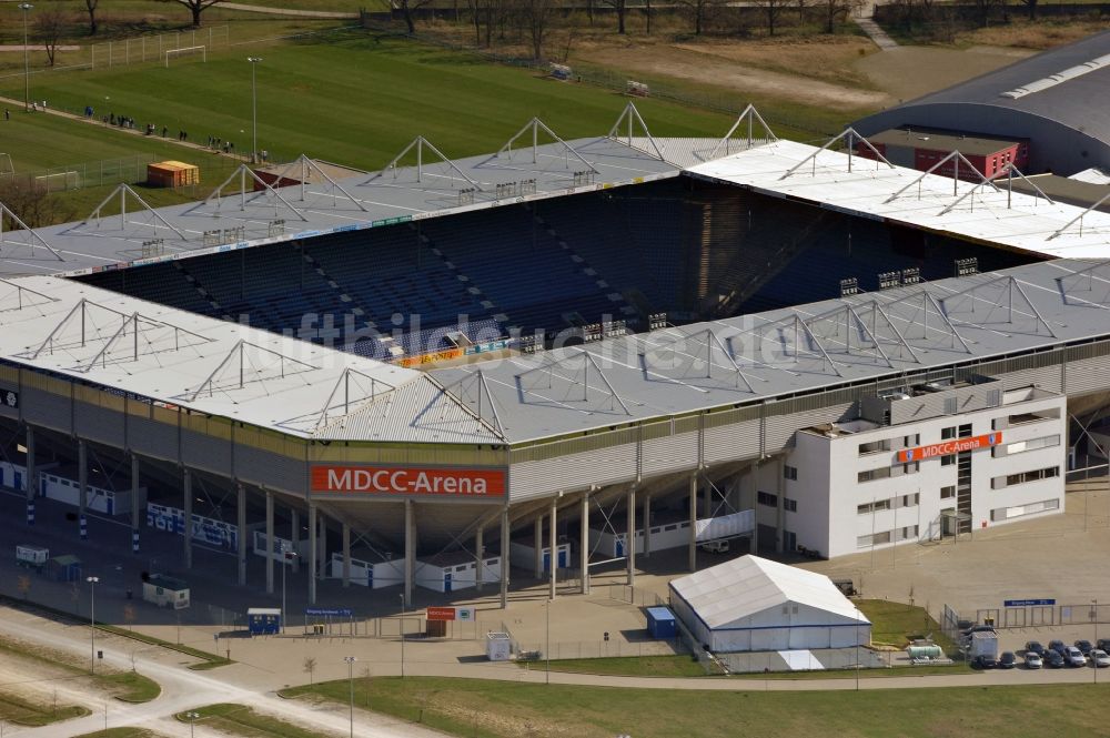 Luftbild Magdeburg - Sportstätten-Gelände der MDCC-Arena in Magdeburg im Bundesland Sachsen-Anhalt