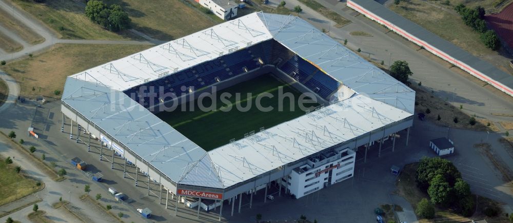 Luftaufnahme Magdeburg - Sportstätten-Gelände der MDCC-Arena in Magdeburg im Bundesland Sachsen-Anhalt