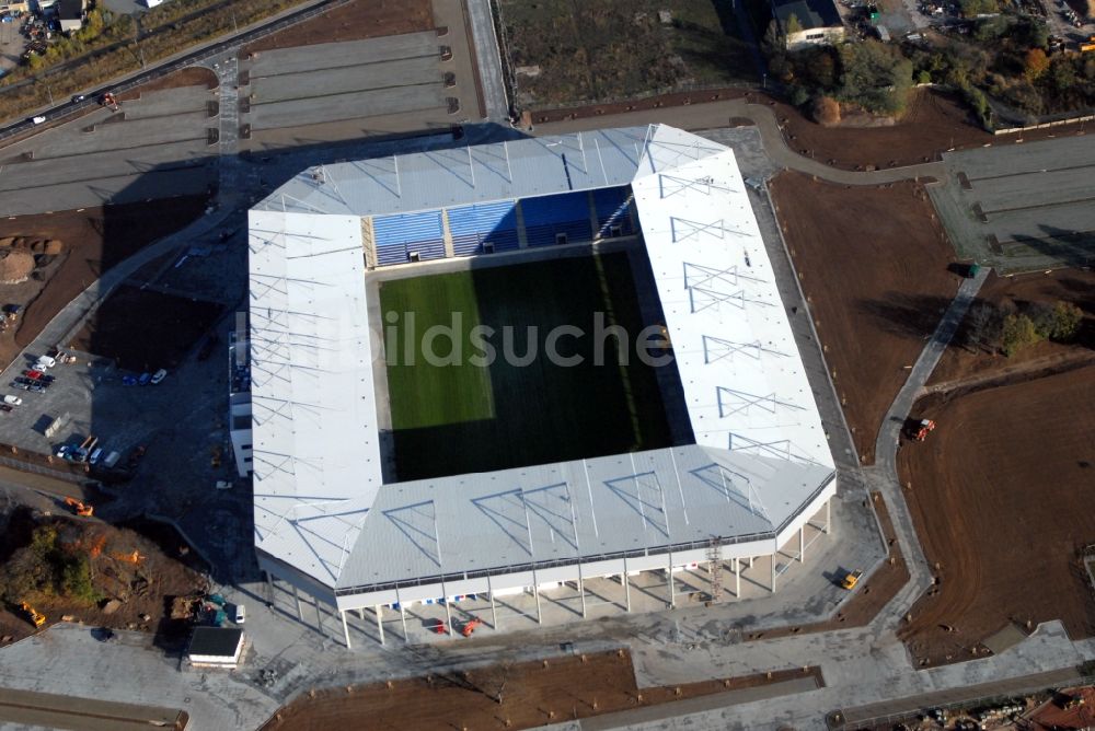 Magdeburg aus der Vogelperspektive: Sportstätten-Gelände der MDCC-Arena in Magdeburg im Bundesland Sachsen-Anhalt