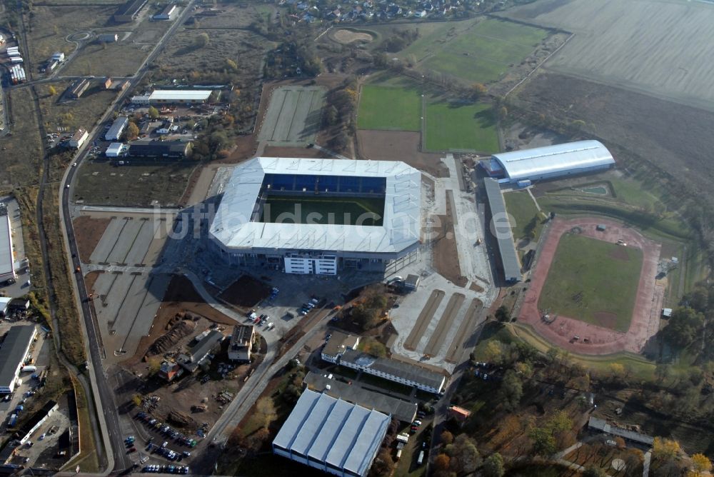 Magdeburg von oben - Sportstätten-Gelände der MDCC-Arena in Magdeburg im Bundesland Sachsen-Anhalt