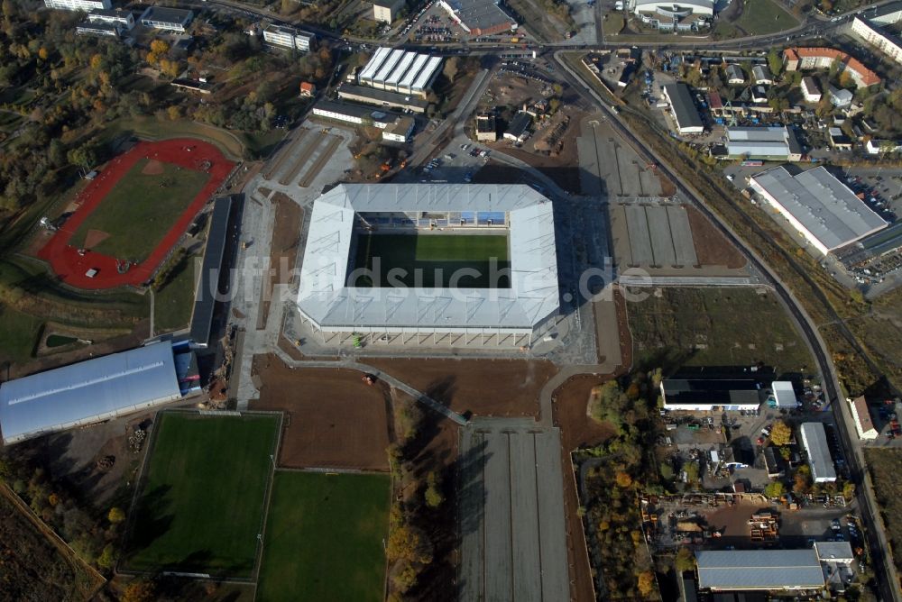 Magdeburg von oben - Sportstätten-Gelände der MDCC-Arena in Magdeburg im Bundesland Sachsen-Anhalt