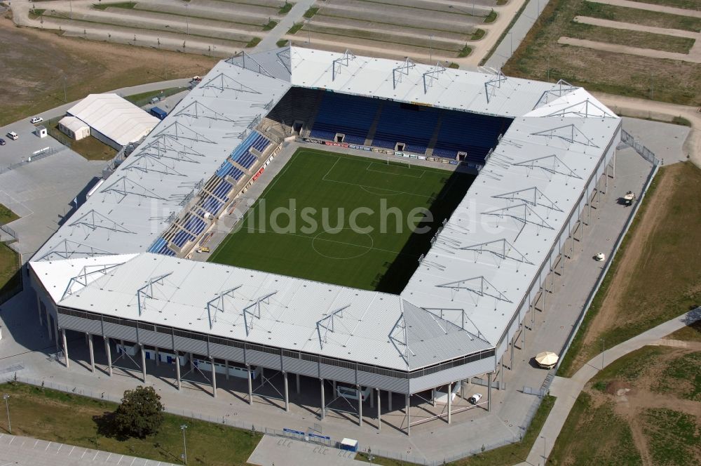 Magdeburg von oben - Sportstätten-Gelände der MDCC-Arena in Magdeburg im Bundesland Sachsen-Anhalt